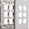 Legrand ED770/6GPLWE Excel Life Dedicated Plate Series Grid Plate & Cover, Switch Plate,  Less Mechs, Flush, Vertical/Horizontal, 6 Gang, White Electric