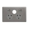 Legrand ED777XUG Excel Life 10A Double Powerpoint, 2G, Horizontal, Extra Function, Flush Mount, 230-240VAC, AS/NZS 3112, Urban Grey