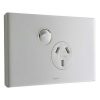Legrand ED787/15WE Excel Life Dedicated Plate Series GPO, Single, Powerpoint, Switchplug Combination, Single Pole, Flush, Horizontal, 240V 15A, 3 Pin, White Electric