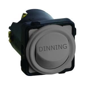 Legrand EM770BL, Excel Life - Engraved rocker switch mechanism 2 way 16AX 240V a.c. "DINING" engraved urban grey
