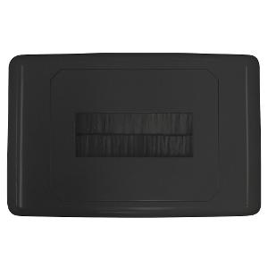 Matchmaster 05MM-WP64B Grid Plate & Surround, Outlet Plate with Brush Cover, Cable Management, Flush, Black